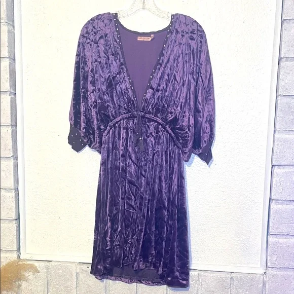 Juicy Couture | Intimates & Sleepwear | Juicy Couture Deep Purple Womens  Crushed Velvet Vneck Dress Size Medium | Poshmark